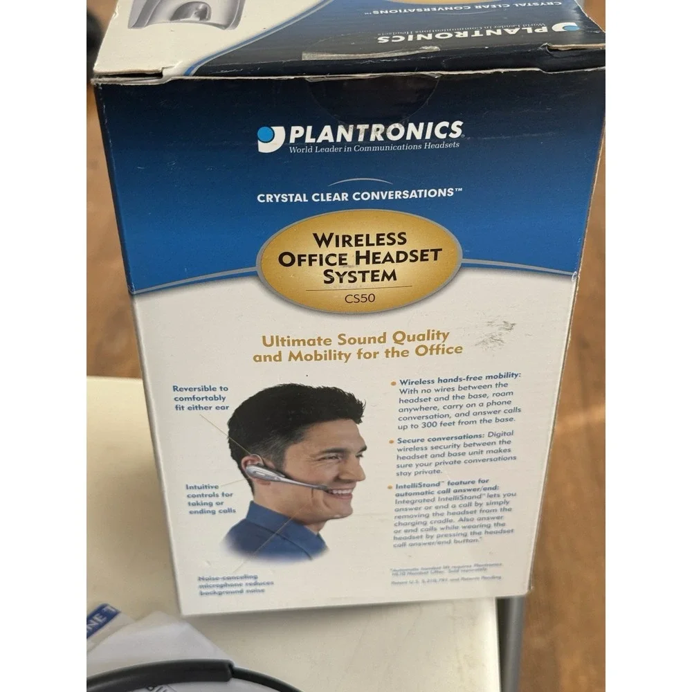 Plantronics CS 50 Wireless Office Cordless Headset System With Call Monitor